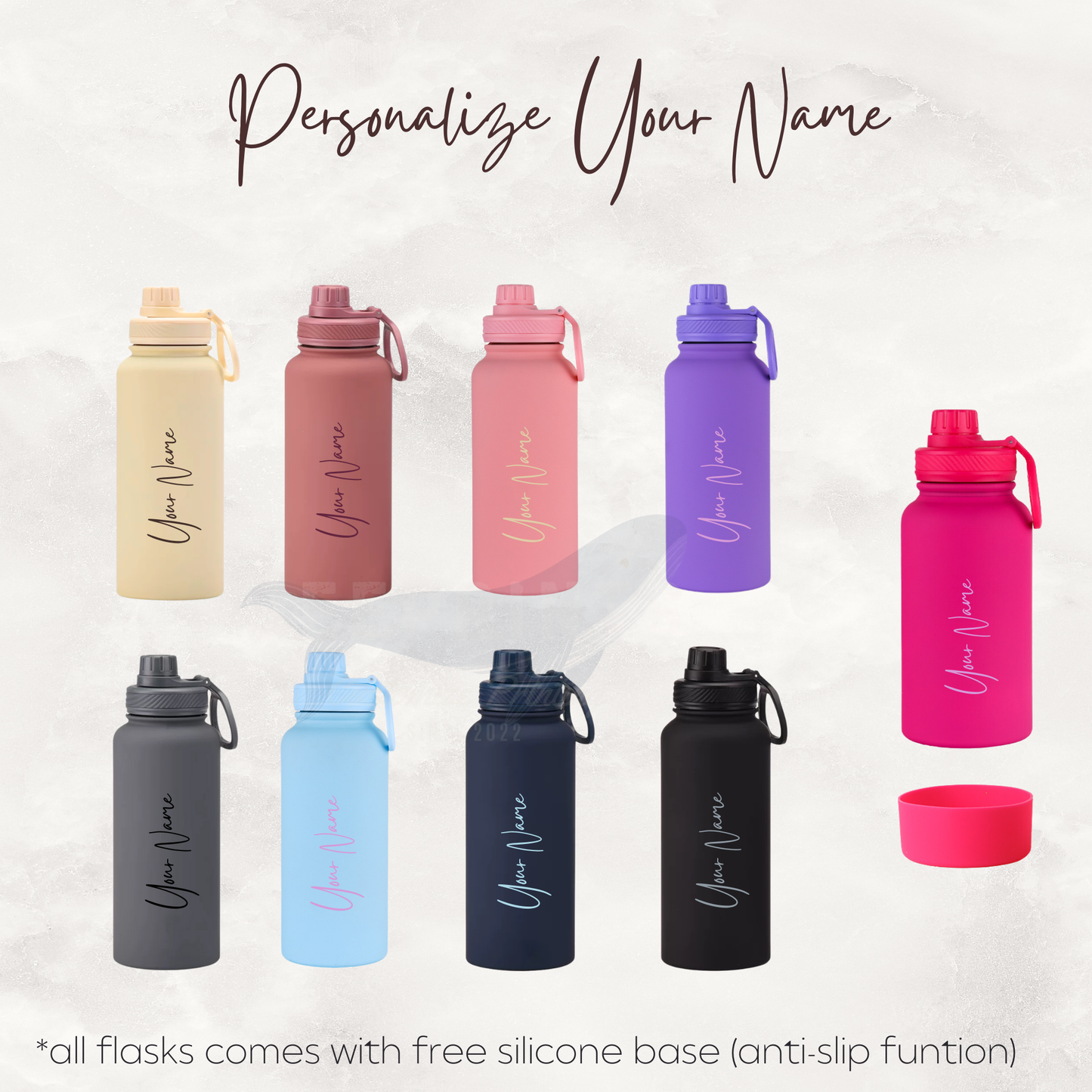 Screw Lid Thermos Flask 1000ml - Cream