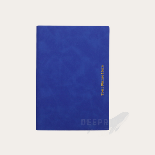 PU Notebook - Gold Foil Personalized Name - Blue
