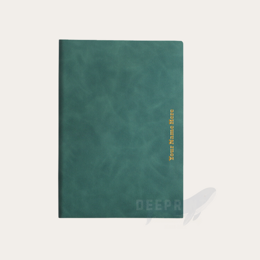 PU Notebook - Gold Foil Personalized Name - Green
