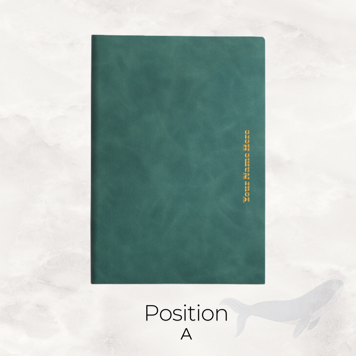 PU Notebook - Gold Foil Personalized Name - Green