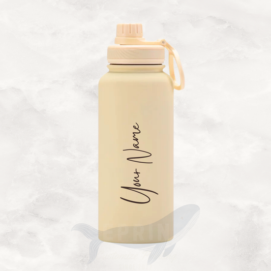 Screw Lid Thermos Flask 1000ml - Cream