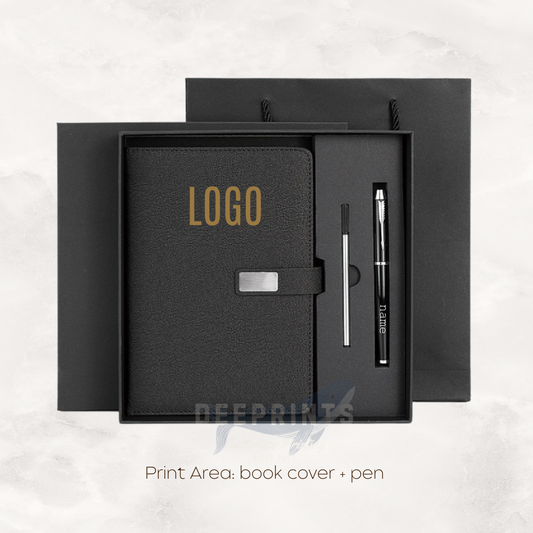 Notebook Premium Set - Gift Box Paper Bag - Black