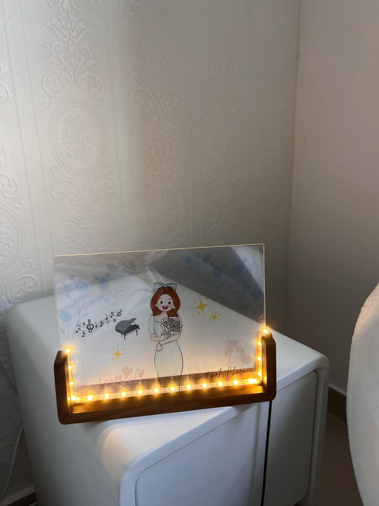 Transparent Film Frame Bedside Lamp - Sketch Your Portrait Artwork