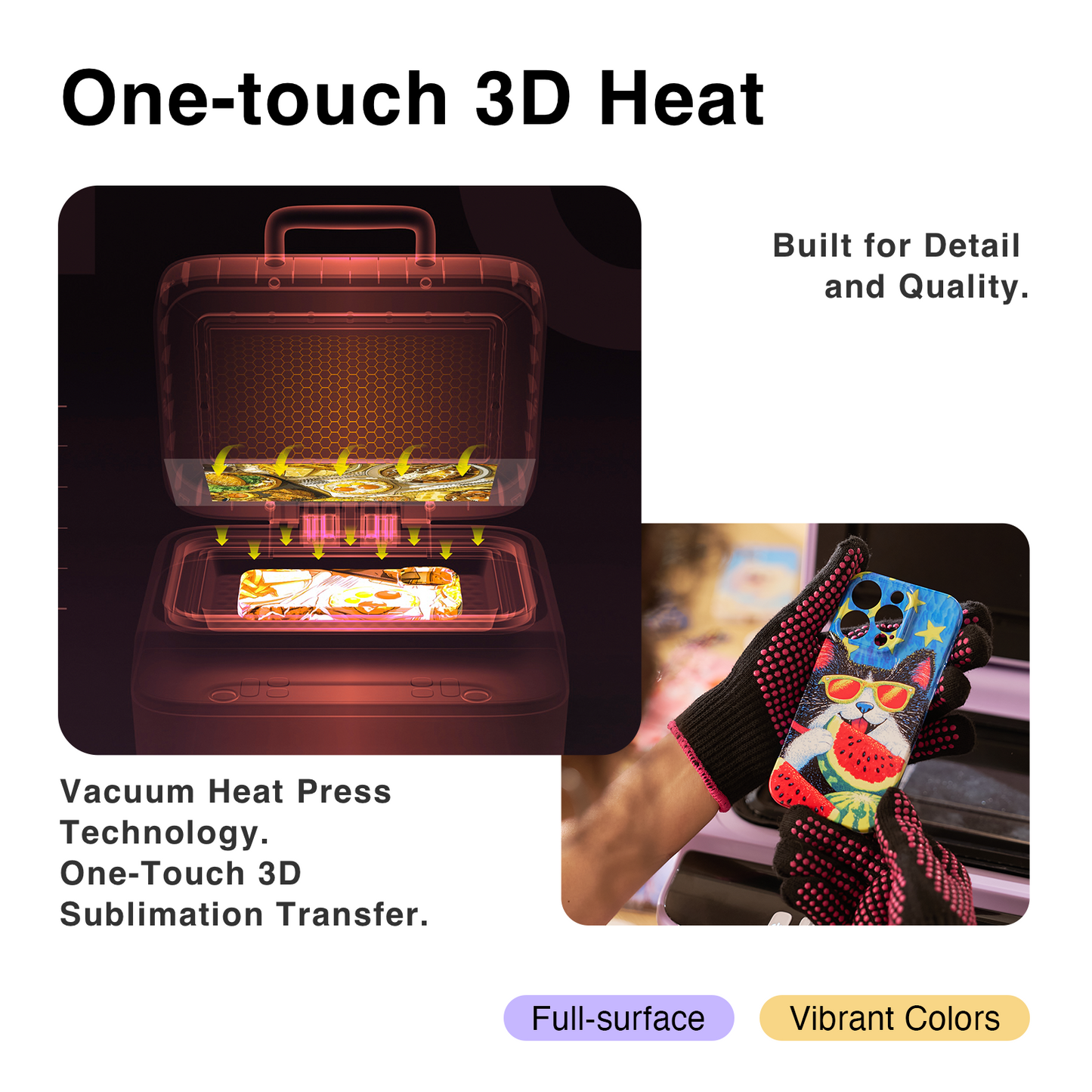 Phone Case Heat Press Machine Compatible with iPhone & Android - Vacuum Heat Press