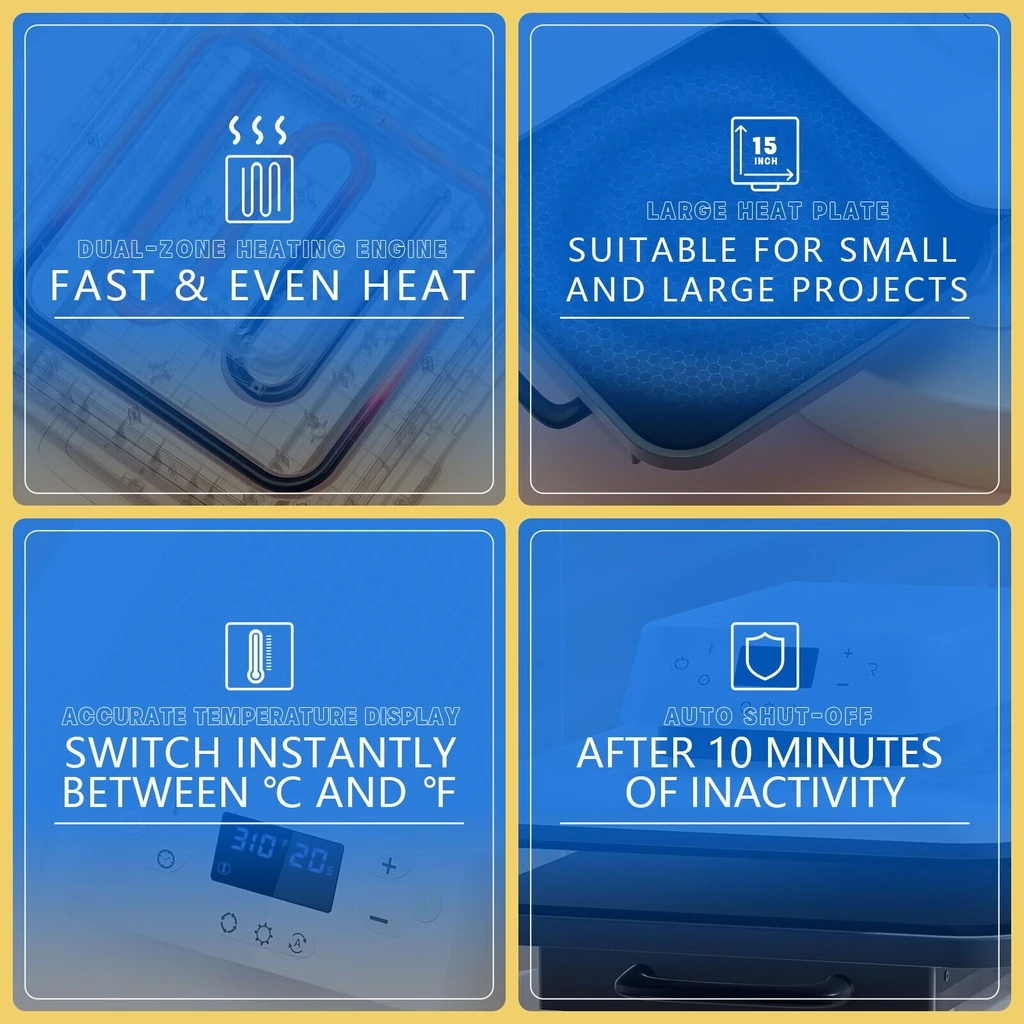 HTVRONT 220V Auto Heat Press Machine 38cm x 38cm